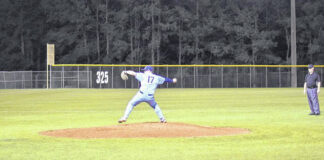 
			
				                                East Bladen Jake Futrell pitching on top the mound.
                                 Alex Brooks | Bladen Journal

			
		